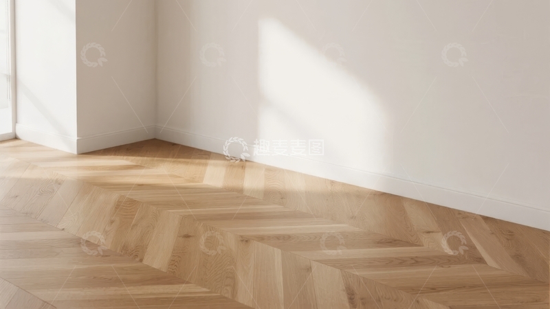 高清大图下载【趣麦麦图】明亮角落的木质地板与光影效果