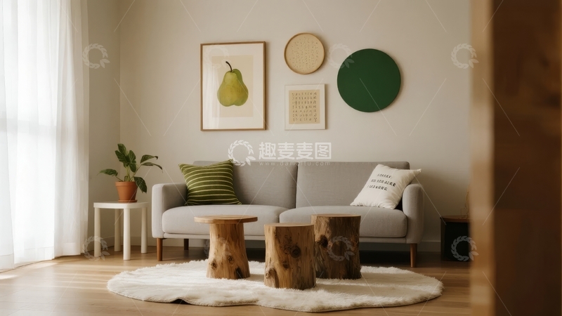高清大图下载【趣麦麦图】现代简约客厅布置温馨舒适