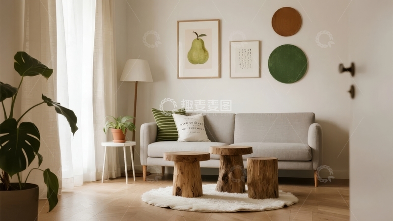 高清大图下载【趣麦麦图】现代简约风格客厅布置温馨舒适