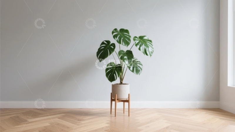 高清大图下载【趣麦麦图】室内角落摆放的绿植盆栽