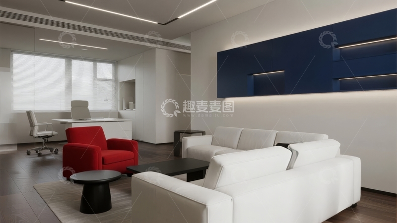 高清大图下载【趣麦麦图】现代简约风格办公室休息区