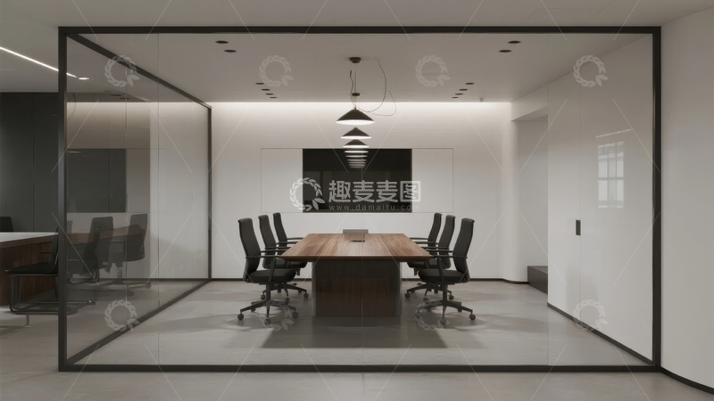 高清大图下载【趣麦麦图】-现代简约风格的会议室内部设计