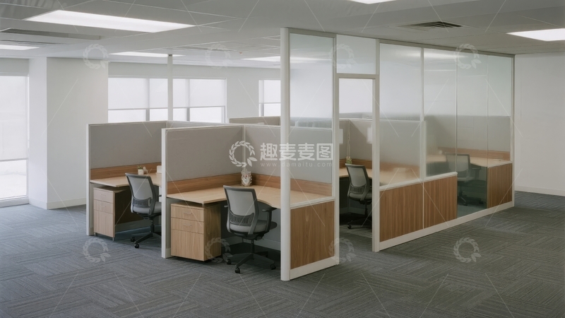 现代办公室开放式工位布局