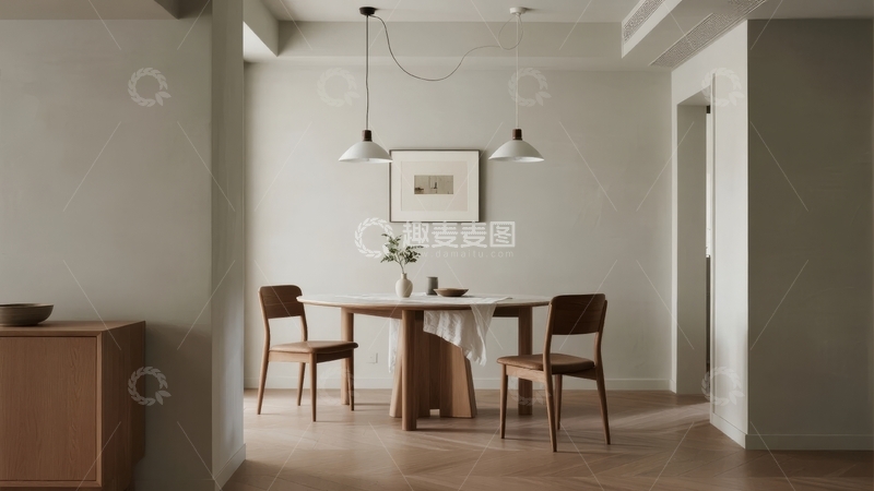 高清大图下载【趣麦麦图】现代简约风格的室内餐桌椅组合场景