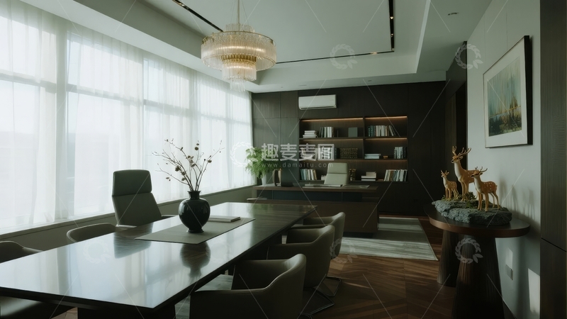 高清大图下载【趣麦麦图】现代简约风格的商务会客室