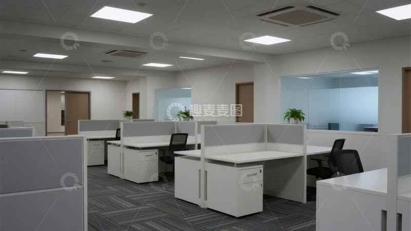 高清大图下载【趣麦麦图】现代办公室内部布局整洁明亮