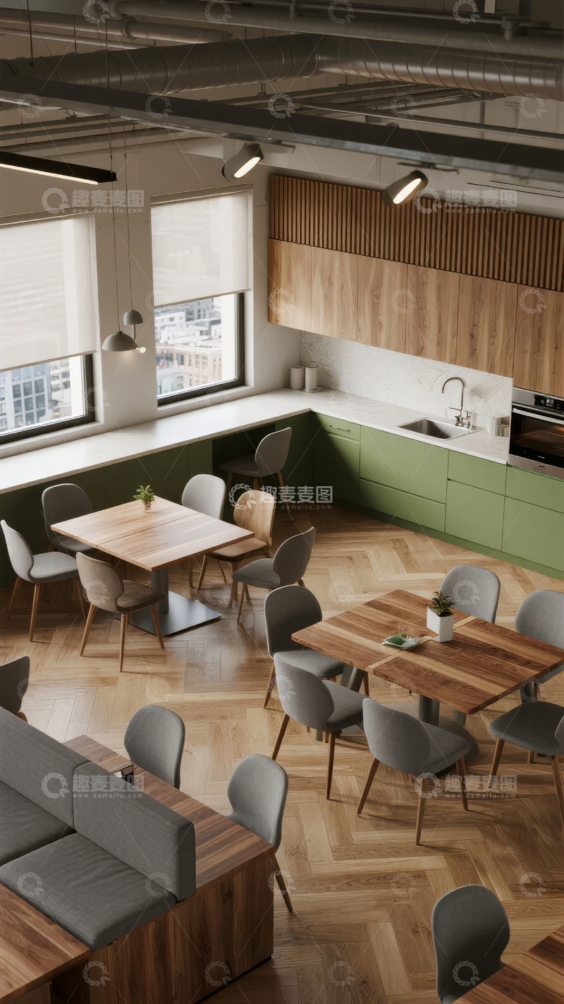 高清大图下载【趣麦麦图】现代开放式厨房与用餐区的室内设计