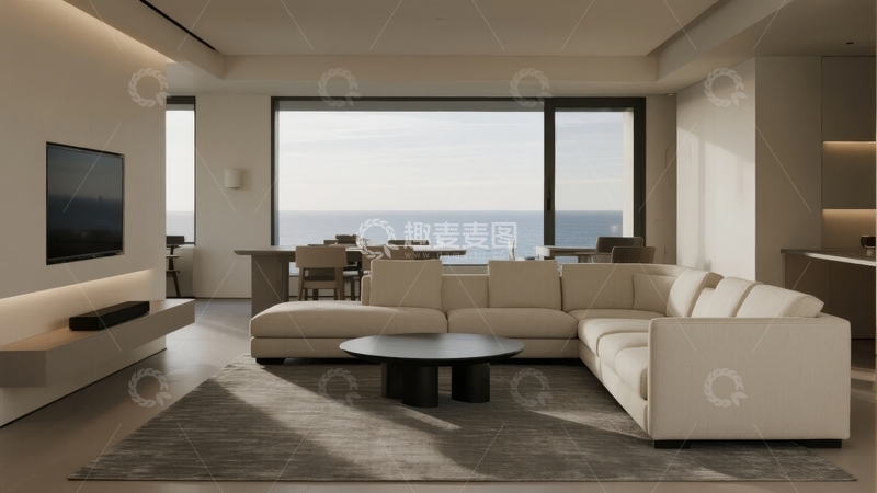 高清大图下载【趣麦麦图】现代简约客厅设计海景视野
