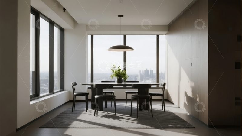 高清大图下载【趣麦麦图】现代简约风格的室内餐厅空间设计