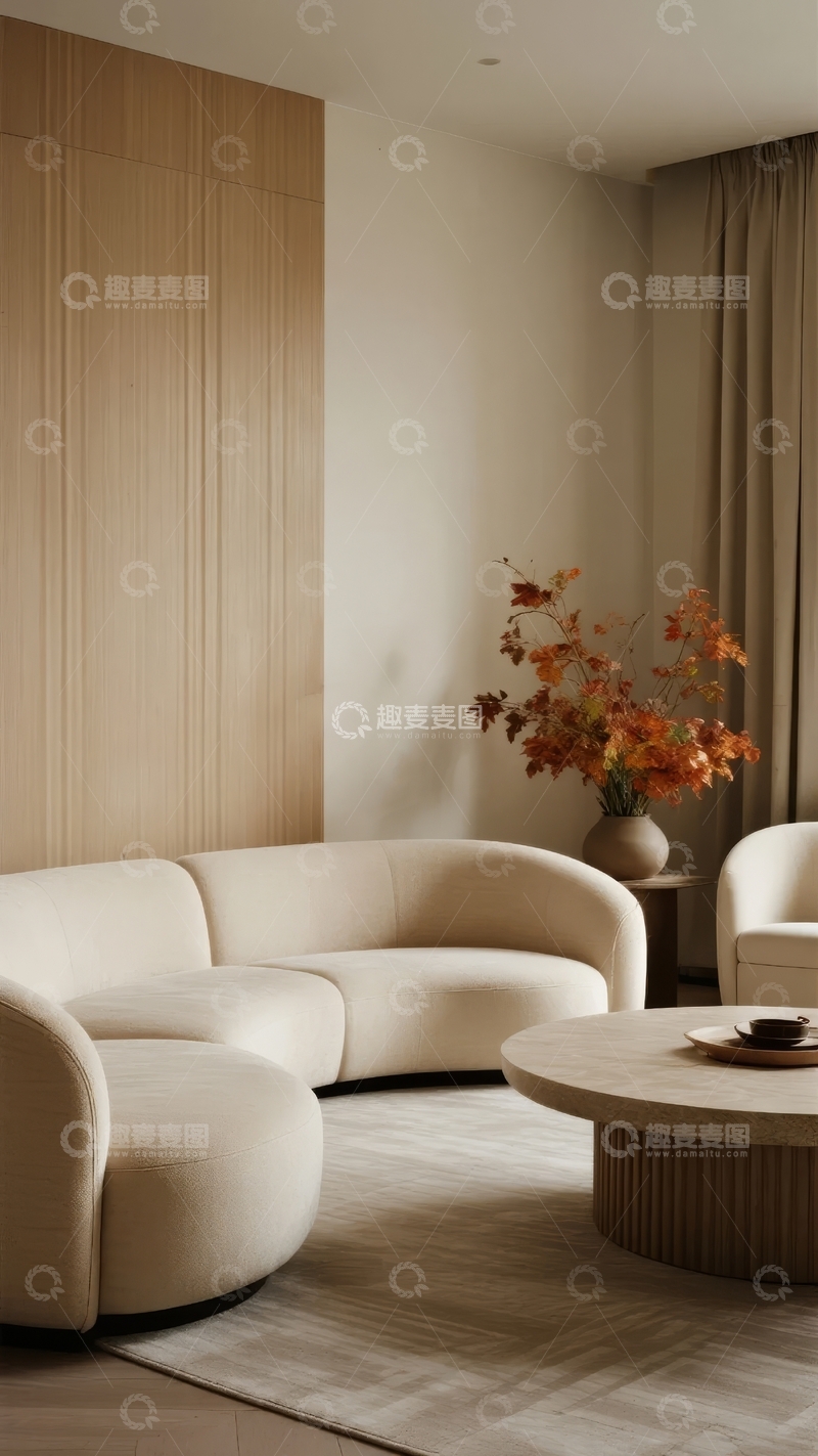 高清大图下载【趣麦麦图】现代简约风格客厅布置温馨舒适