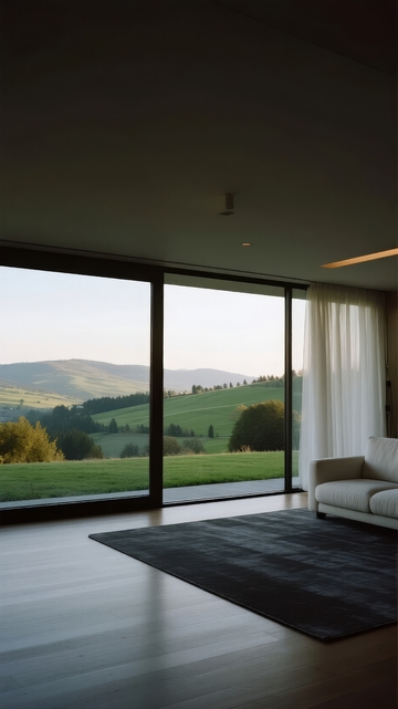 现代室内落地窗景观尽收眼底