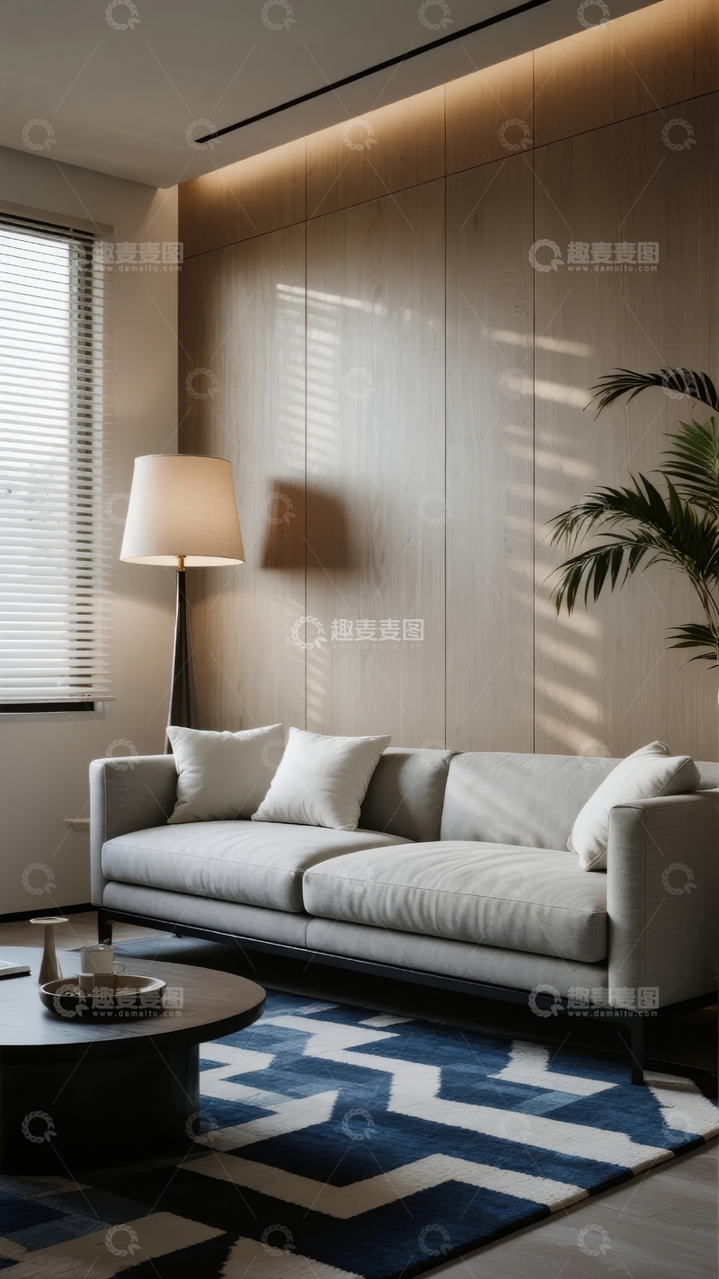 高清大图下载【趣麦麦图】现代简约风格客厅沙发背景墙设计