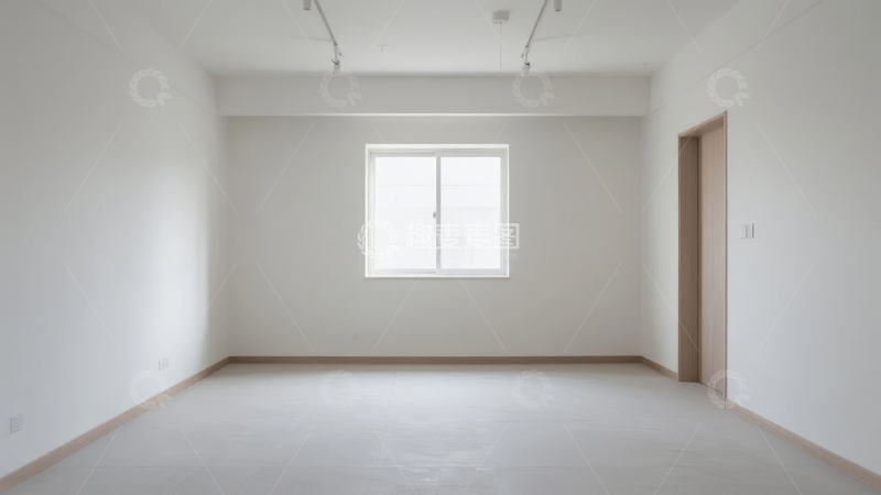 高清大图下载【趣麦麦图】空旷白色房间内有窗户和门的简约室内场景