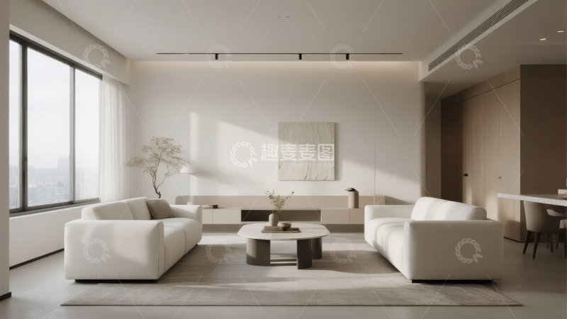 高清大图下载【趣麦麦图】现代简约风格客厅设计宽敞明亮