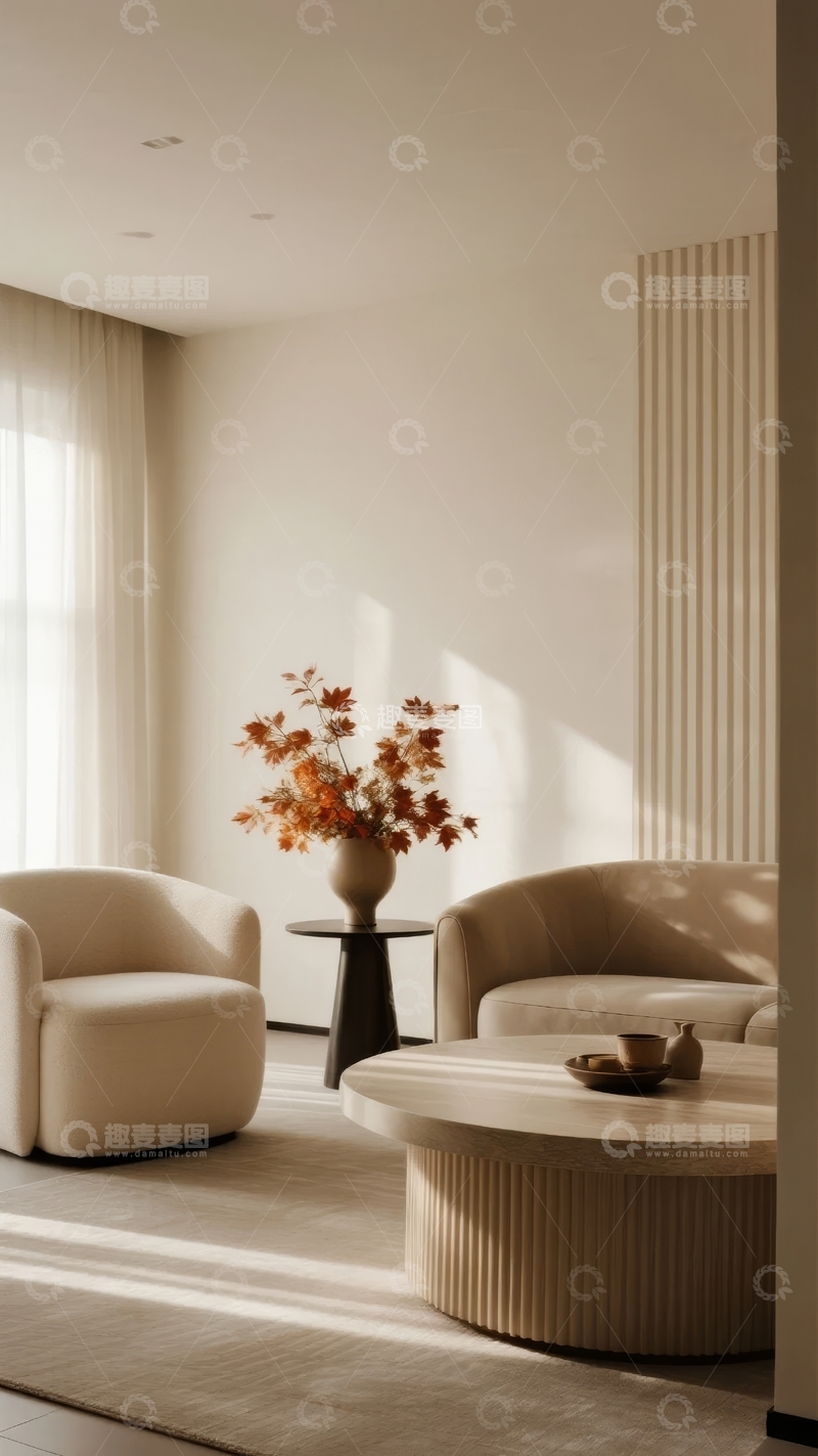 高清大图下载【趣麦麦图】现代简约客厅布置温馨舒适