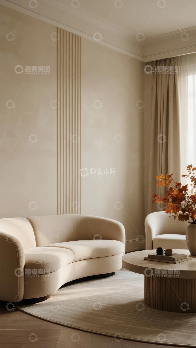 高清大图下载【趣麦麦图】现代简约风格客厅布置温馨舒适