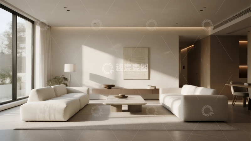 高清大图下载【趣麦麦图】现代简约风格客厅设计宽敞明亮