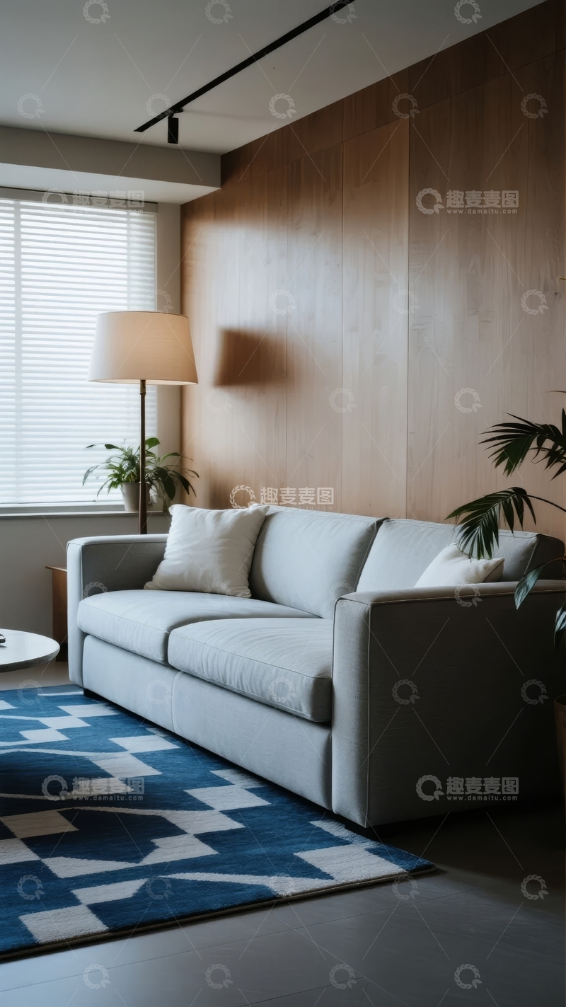 高清大图下载【趣麦麦图】现代简约风格客厅沙发墙角布置