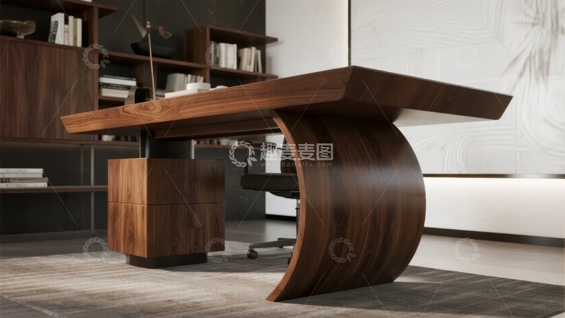 高清大图下载【趣麦麦图】现代简约风格木质办公桌设计