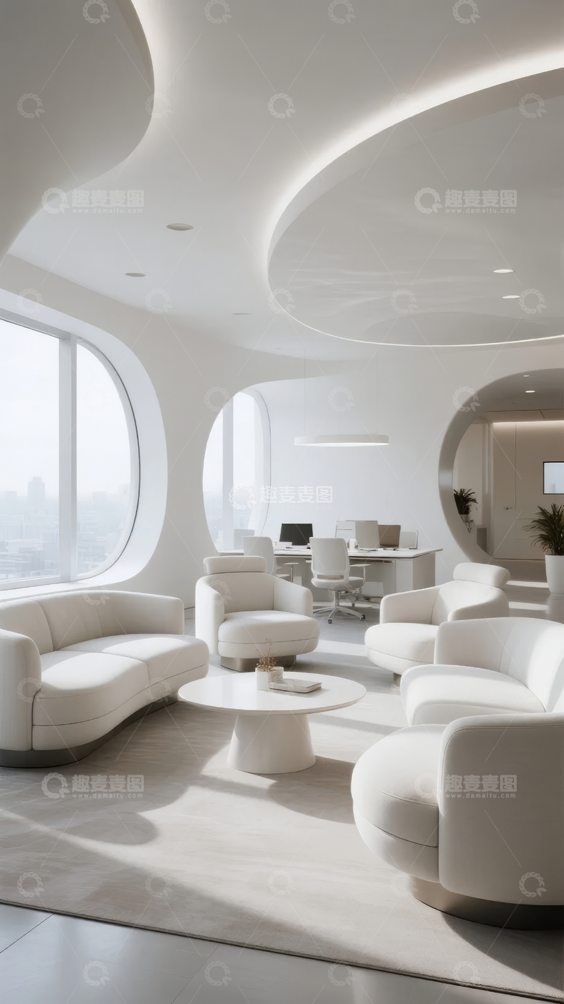 高清大图下载【趣麦麦图】现代简约风格客厅设计展示