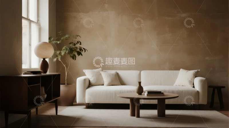 高清大图下载【趣麦麦图】简约现代风格客厅布置温馨舒适