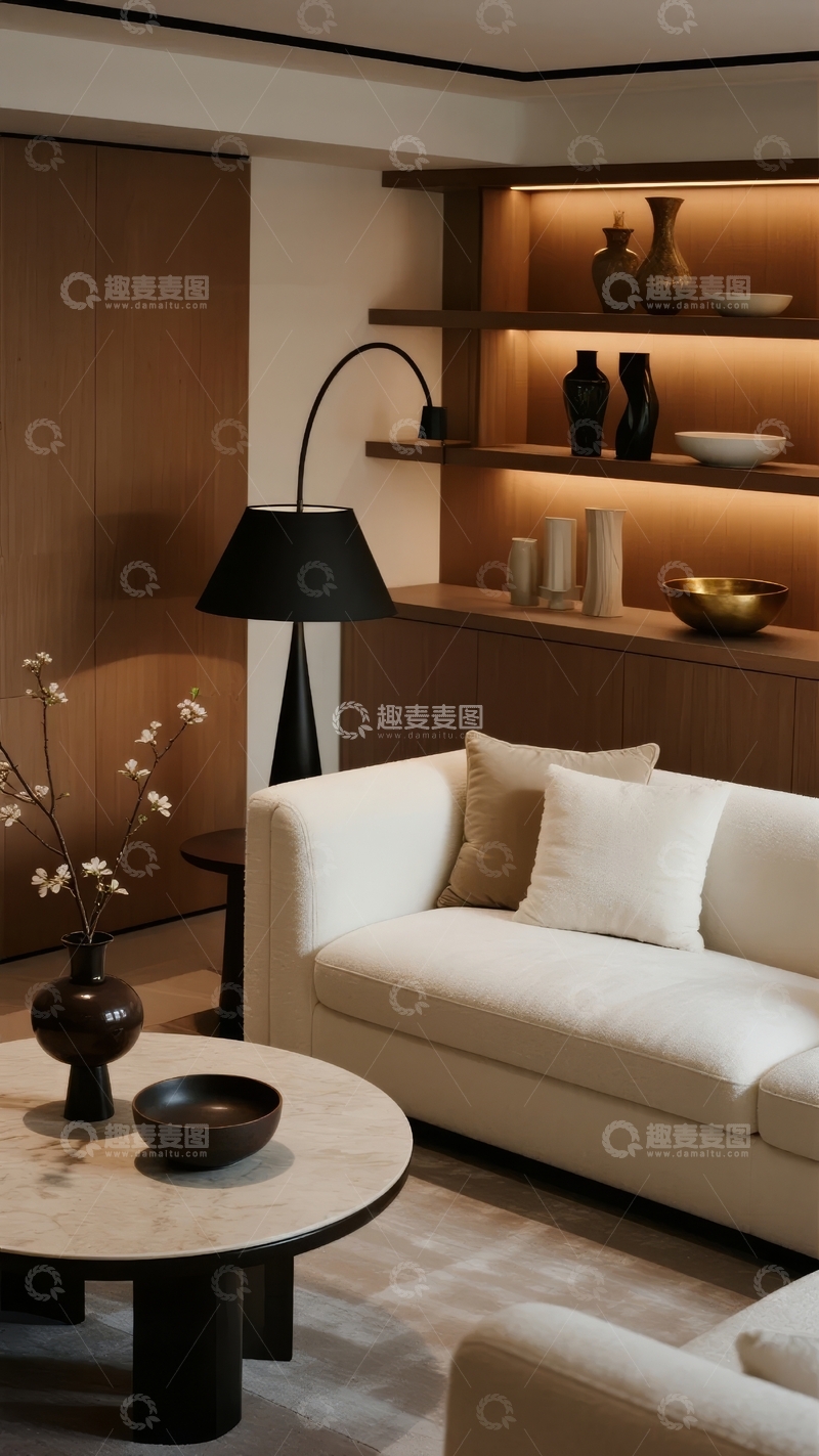 高清大图下载【趣麦麦图】现代简约风格客厅布置温馨舒适