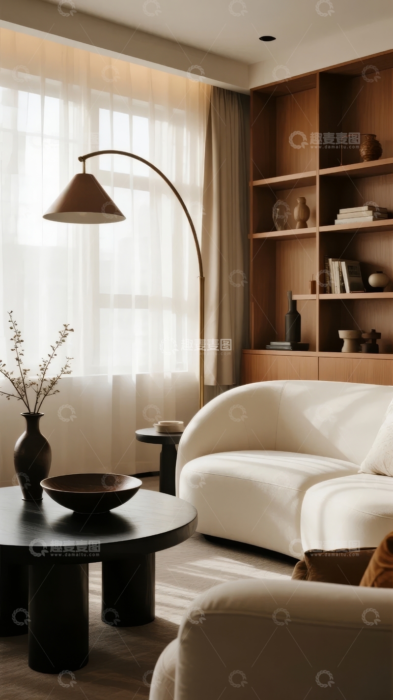 高清大图下载【趣麦麦图】现代简约客厅一角温馨舒适