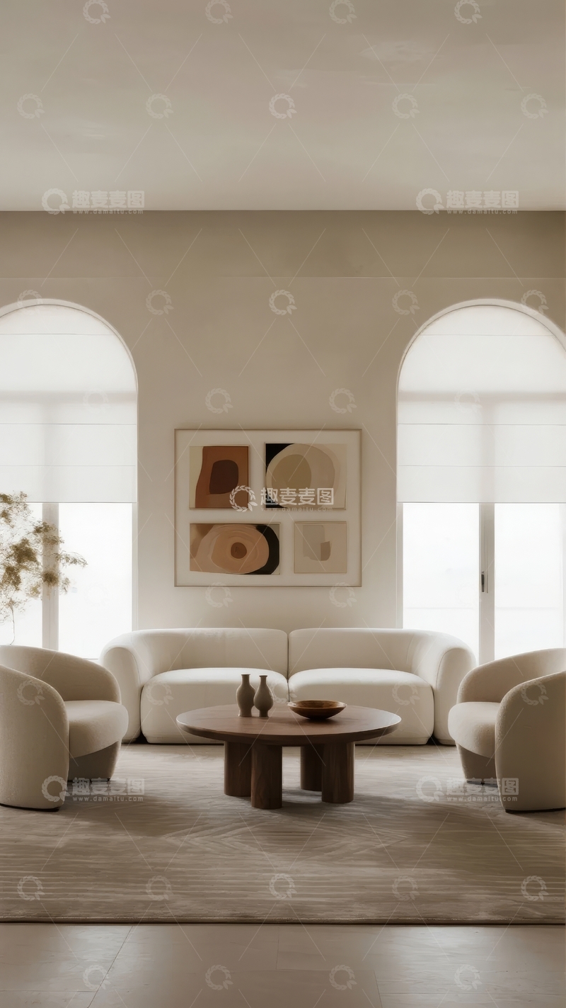 高清大图下载【趣麦麦图】现代简约风格客厅设计展示