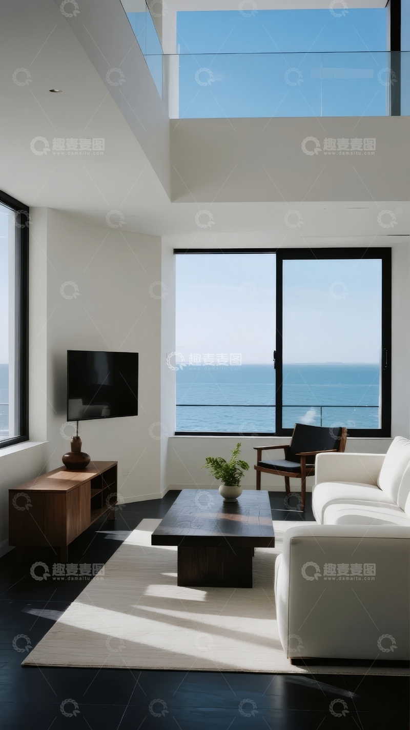 高清大图下载【趣麦麦图】现代客厅海景视野室内设计