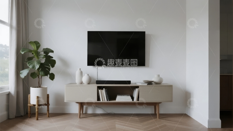 高清大图下载【趣麦麦图】简约现代客厅电视墙设计