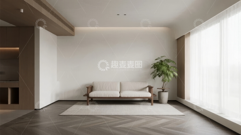 高清大图下载【趣麦麦图】现代简约风格客厅设计宽敞明亮