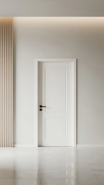 简约现代风格的白色门与墙面设计