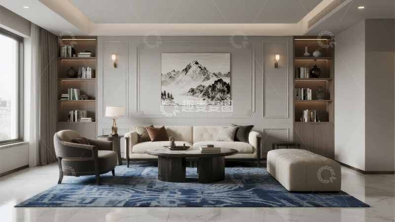 高清大图下载【趣麦麦图】现代简约风格客厅布置温馨舒适