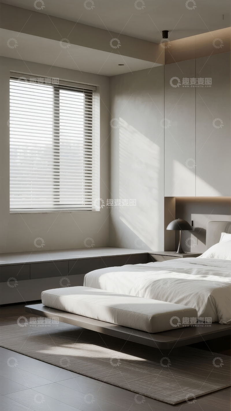 高清大图下载【趣麦麦图】现代简约风格卧室设计光线柔和窗边舒适