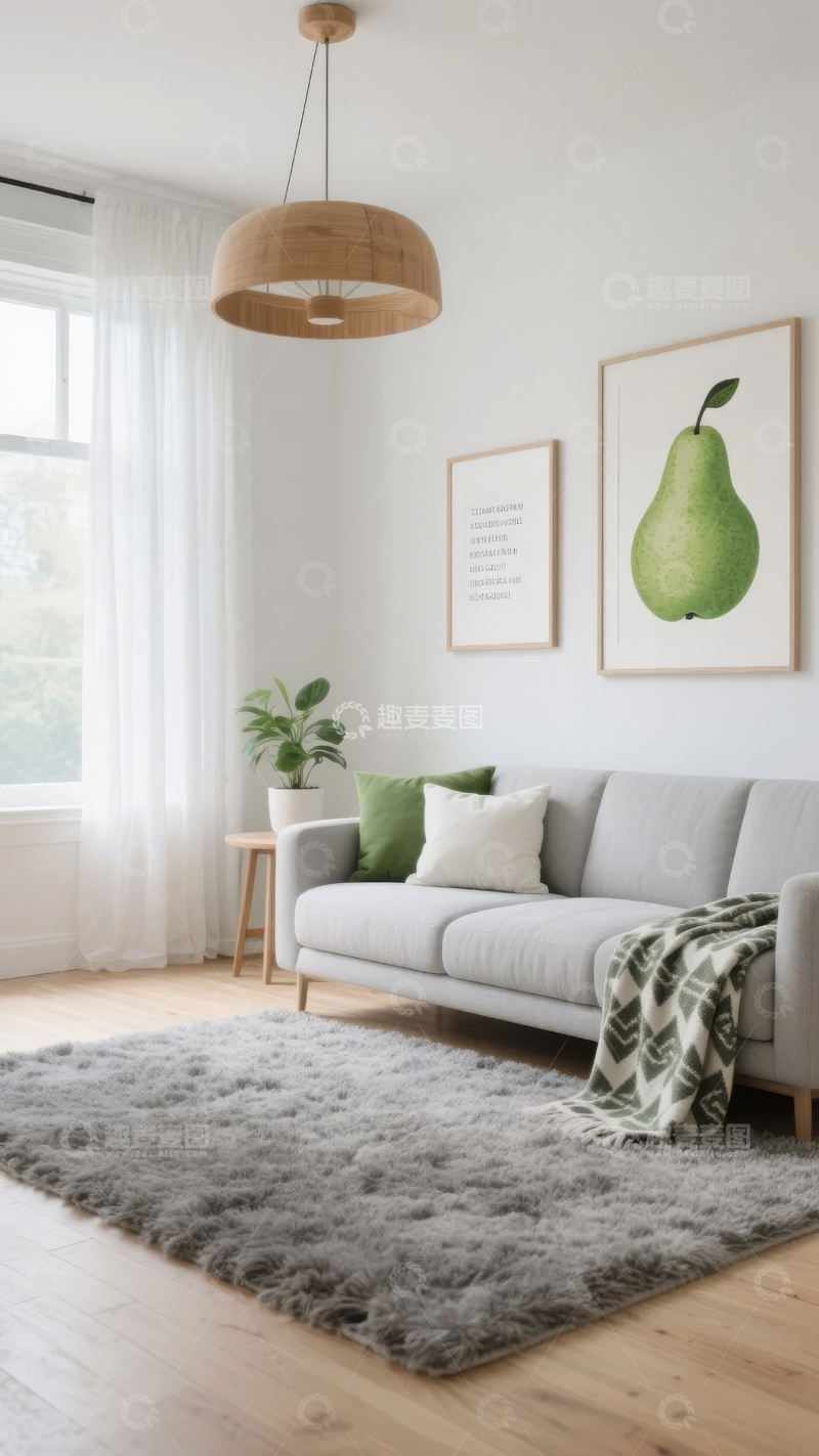 高清大图下载【趣麦麦图】现代简约客厅布置温馨舒适