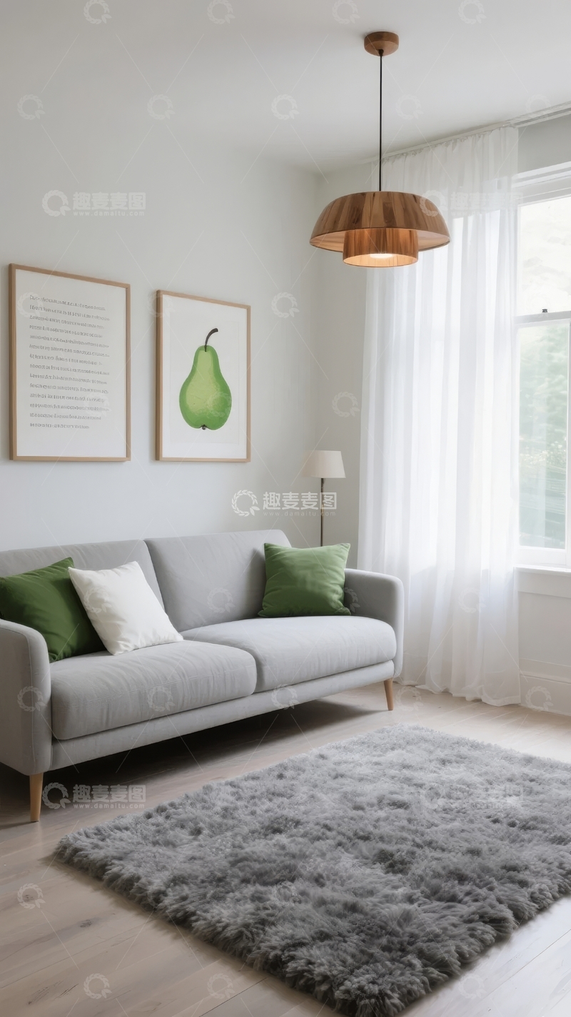 高清大图下载【趣麦麦图】-现代简约风格客厅布置温馨舒适