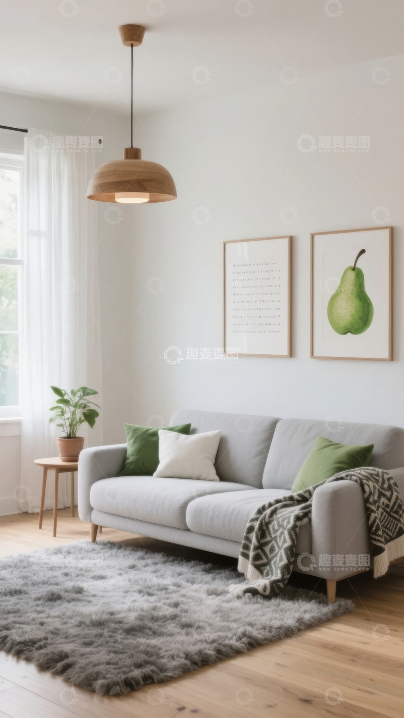 高清大图下载【趣麦麦图】现代简约风格客厅布置温馨舒适