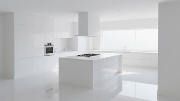 现代极简风格白色厨房空间设计