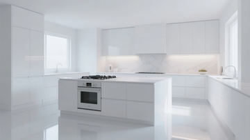 现代极简风格白色厨房空间设计