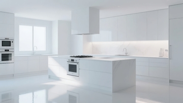 现代极简风格白色厨房空间设计