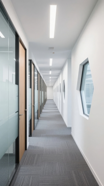 现代办公楼长廊光线明亮空间整洁
