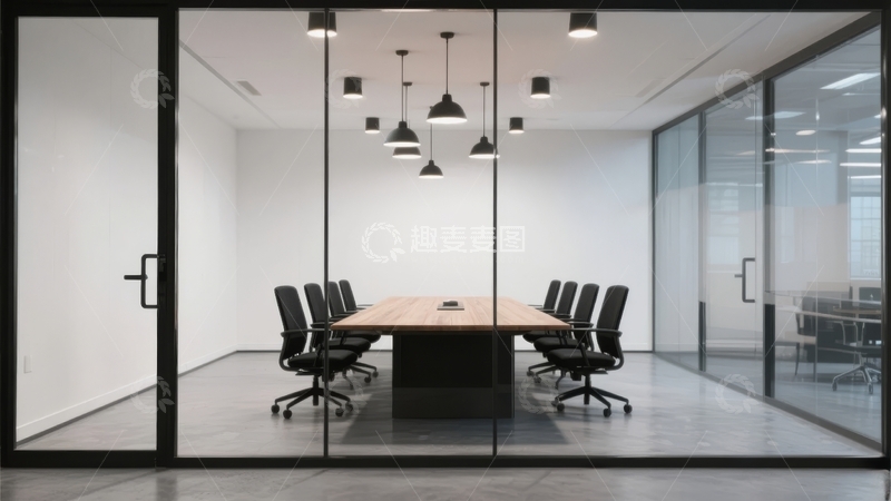 高清大图下载【趣麦麦图】现代办公室会议室内部视角展示