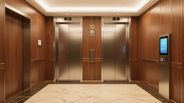 豪华电梯厅双电梯设计现代简约