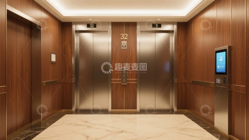 高清大图下载【趣麦麦图】豪华电梯厅双电梯设计现代简约