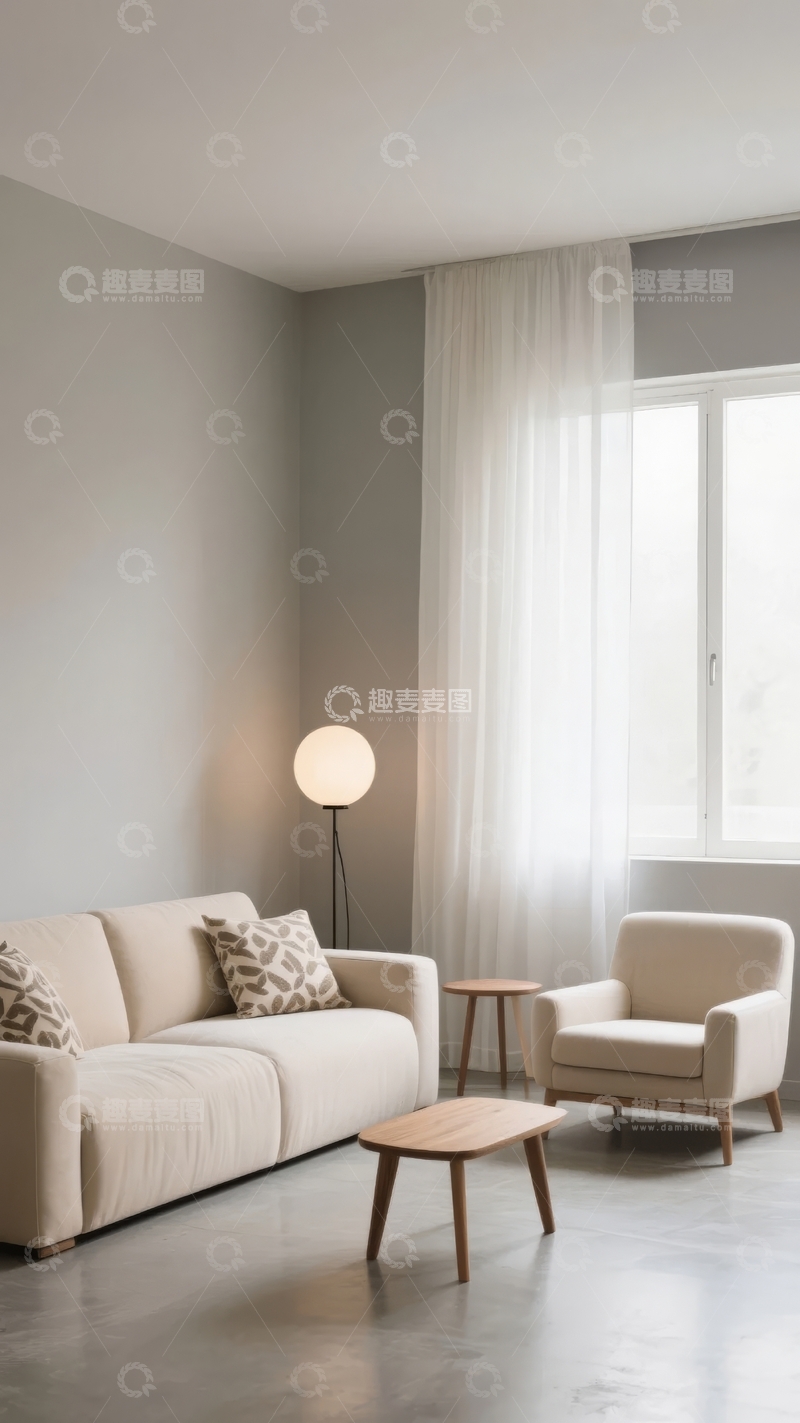 高清大图下载【趣麦麦图】现代简约风格客厅布置温馨舒适