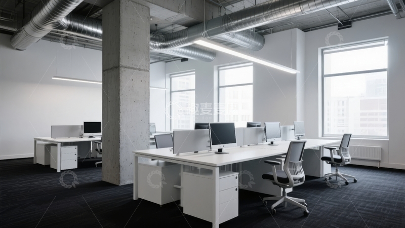 高清大图下载【趣麦麦图】现代开放式办公室内部设计简洁明亮