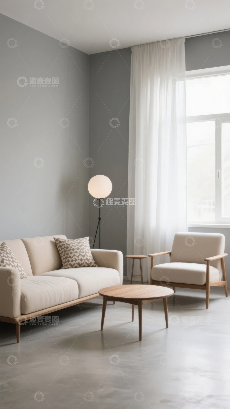 高清大图下载【趣麦麦图】现代简约风格客厅布置温馨舒适