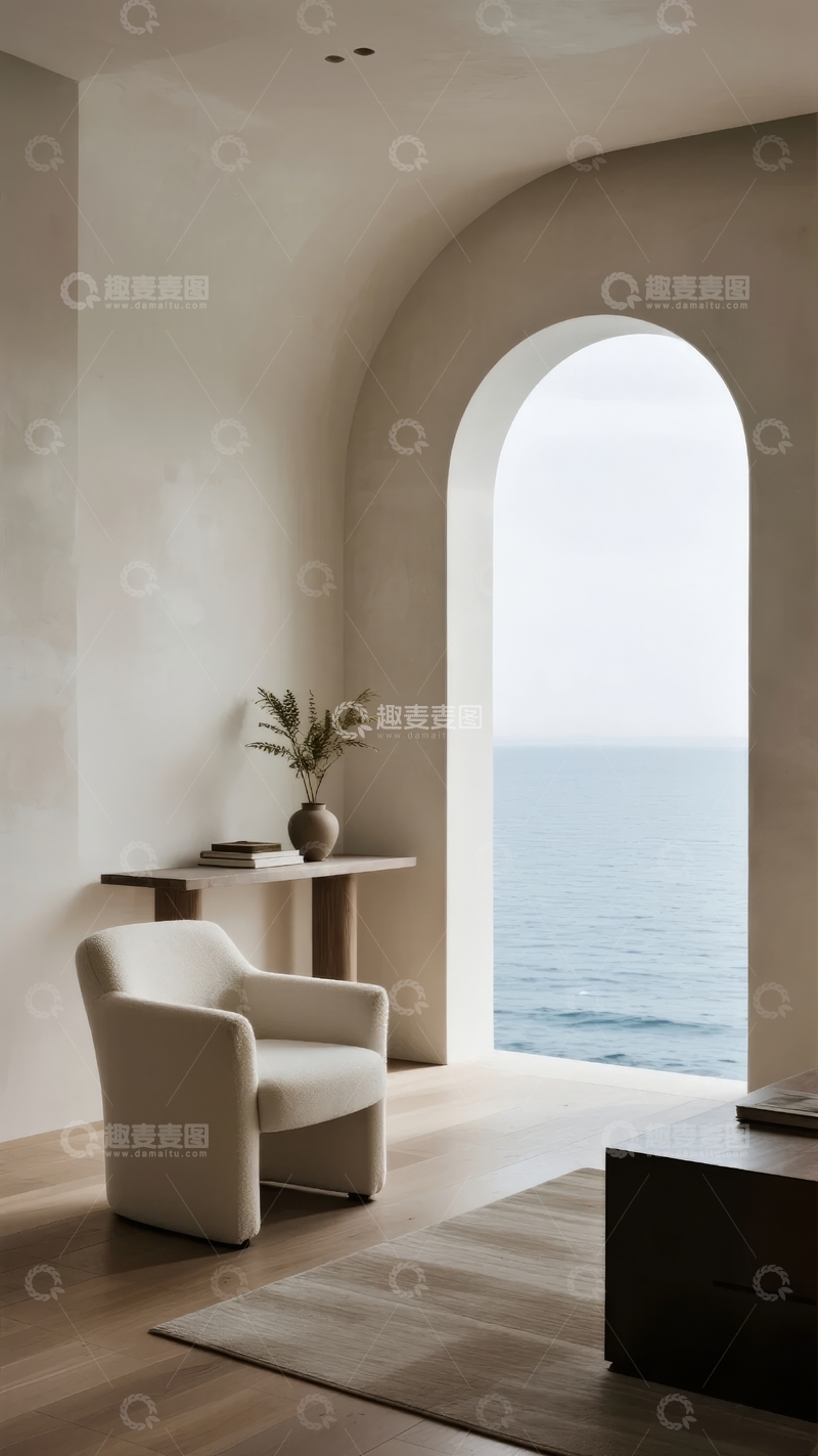 高清大图下载【趣麦麦图】简约室内设计临海景观窗景