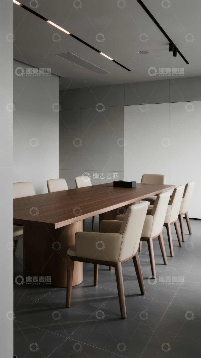 高清大图下载【趣麦麦图】现代简约风格会议室长桌与座椅布置
