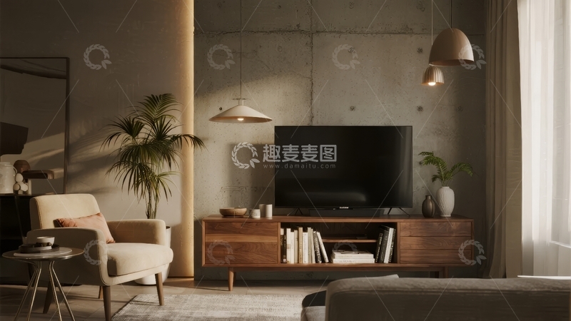 高清大图下载【趣麦麦图】现代简约风格客厅布置温馨舒适